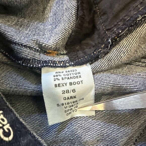 Gap 1969 Sexy Boot Women's Boot Cut Jeans Size 28 / 6 Blue Dark Wash Denim - Picture 14 of 14